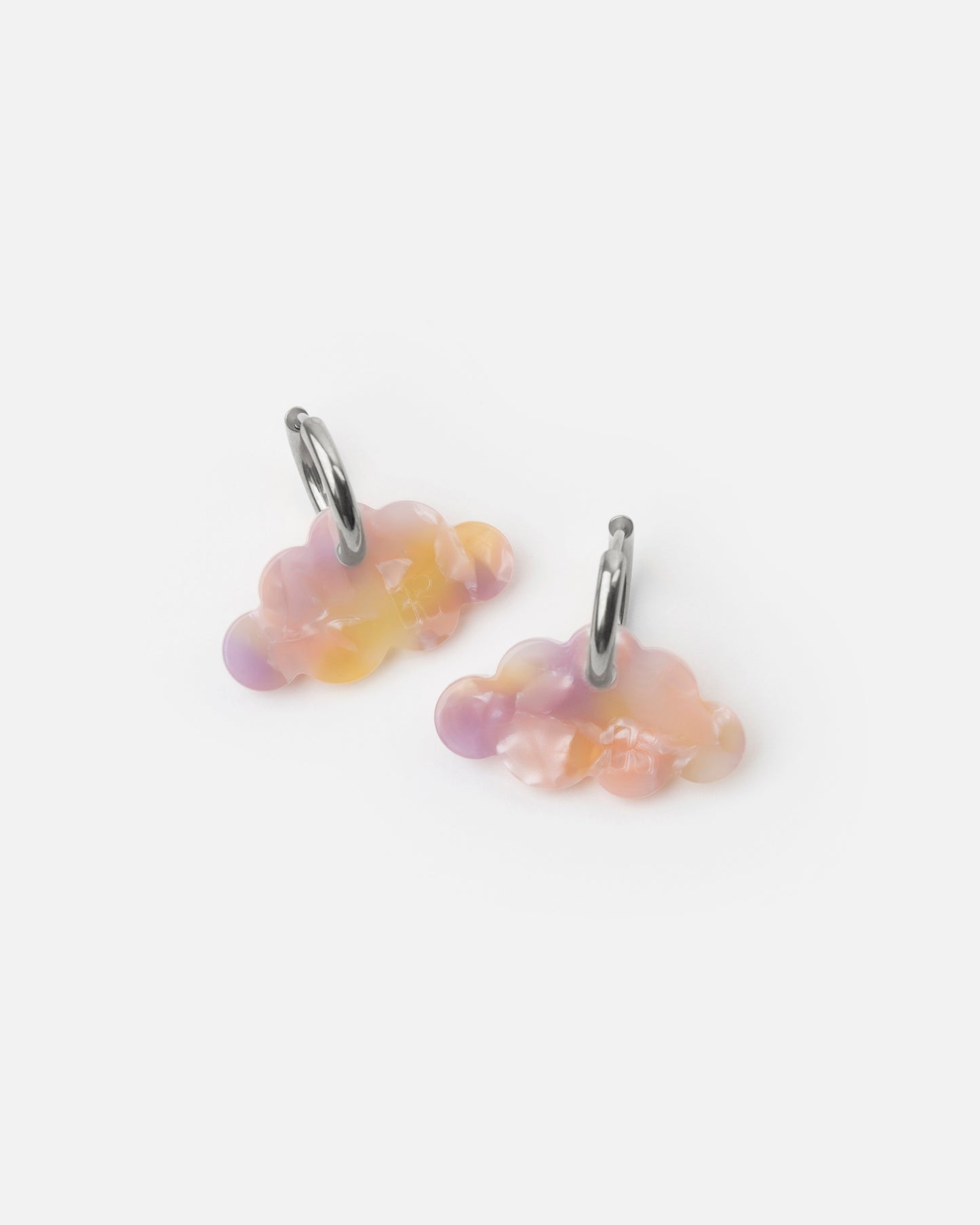 Boucles d'oreilles NUAGE - Rose Orangé -