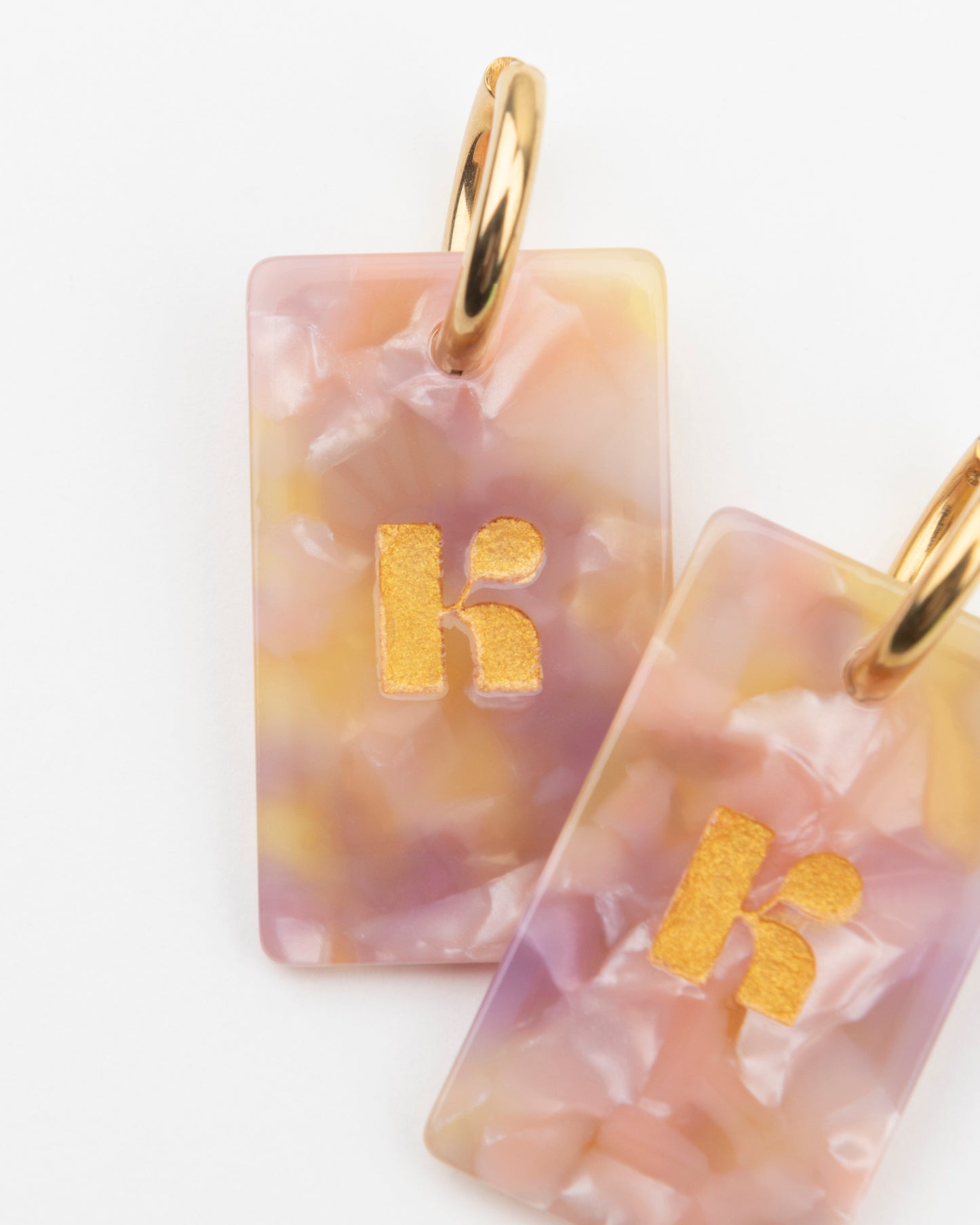 Boucles d'oreilles CARTE DE TAROT - Rose Orangé -