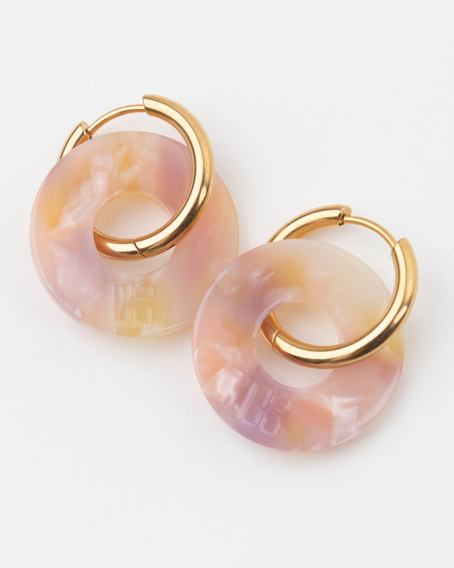 Boucles d'oreilles DONUTS - Rose Orangé -