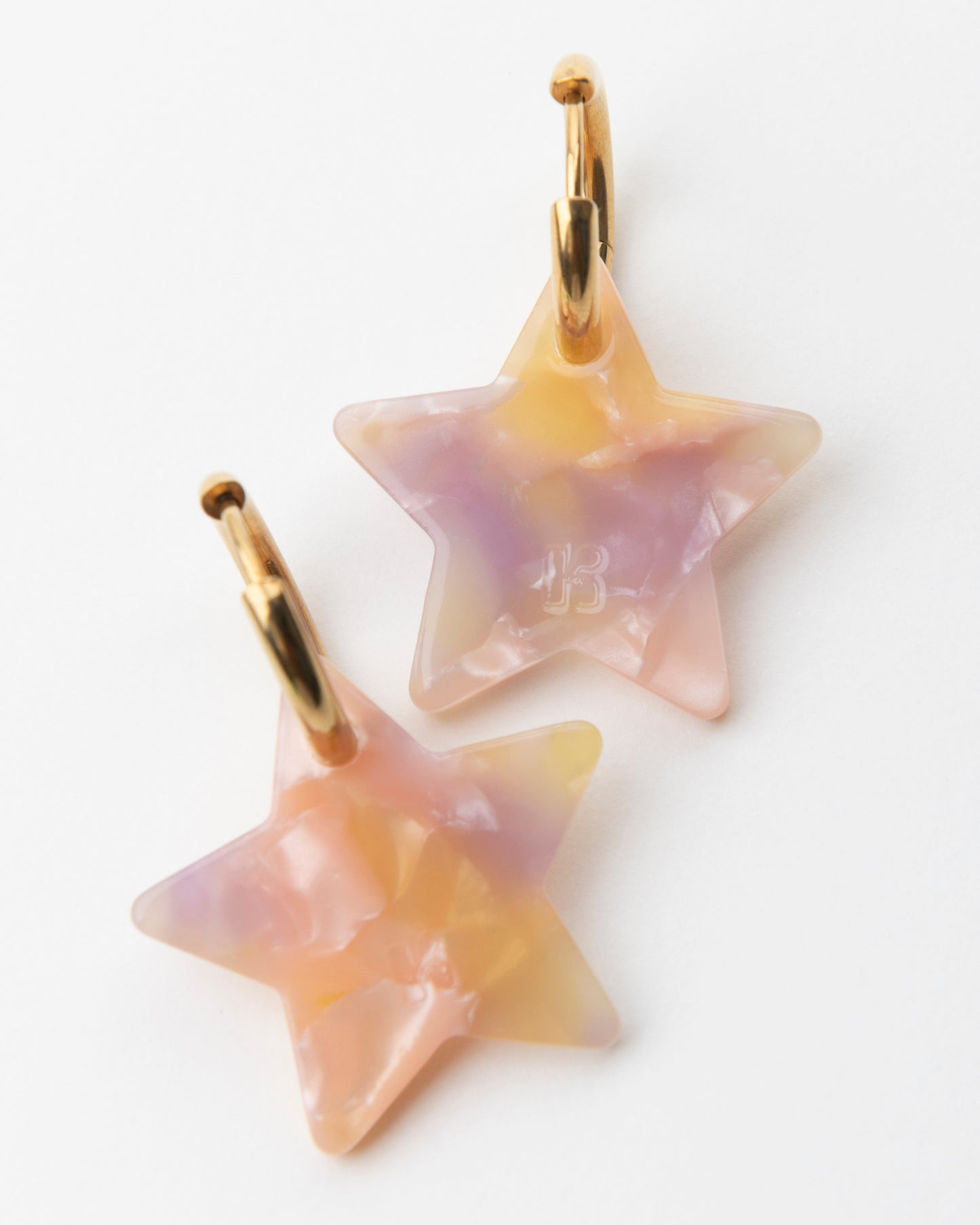 Boucles d'oreilles ÉTOILE - Rose Orangé -