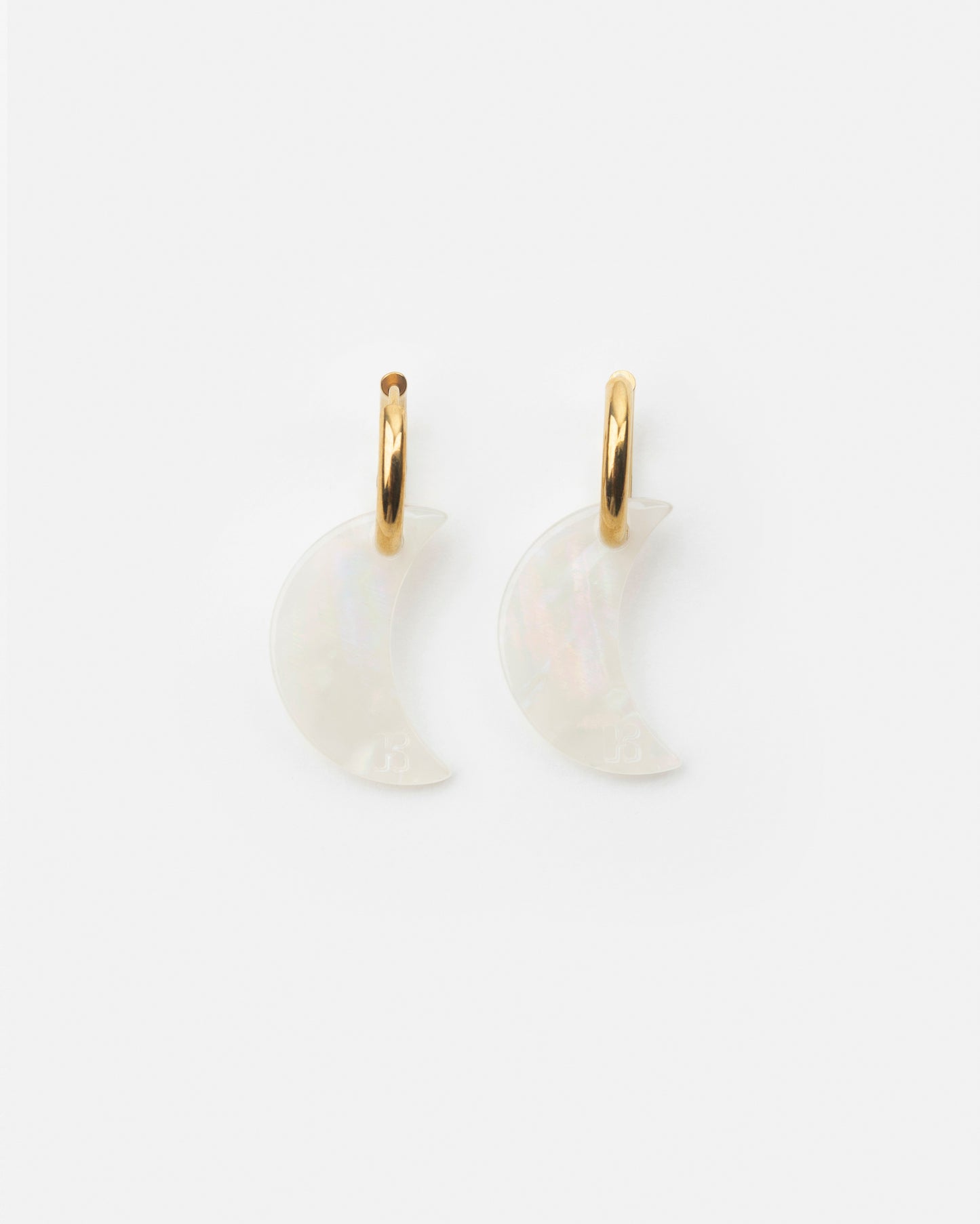 Boucles d'oreilles LUNE - Irisé Blanc -
