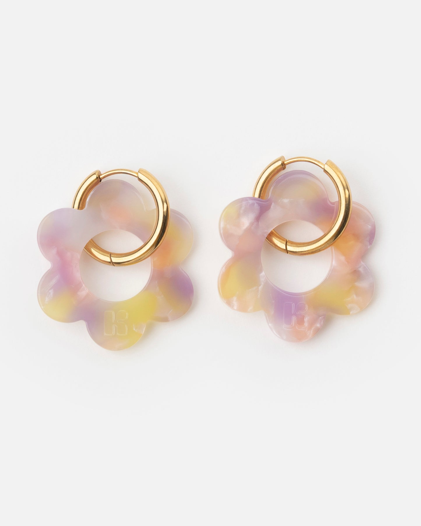Boucles d'oreilles MAXI FLEURETTE - Rose Orangé -