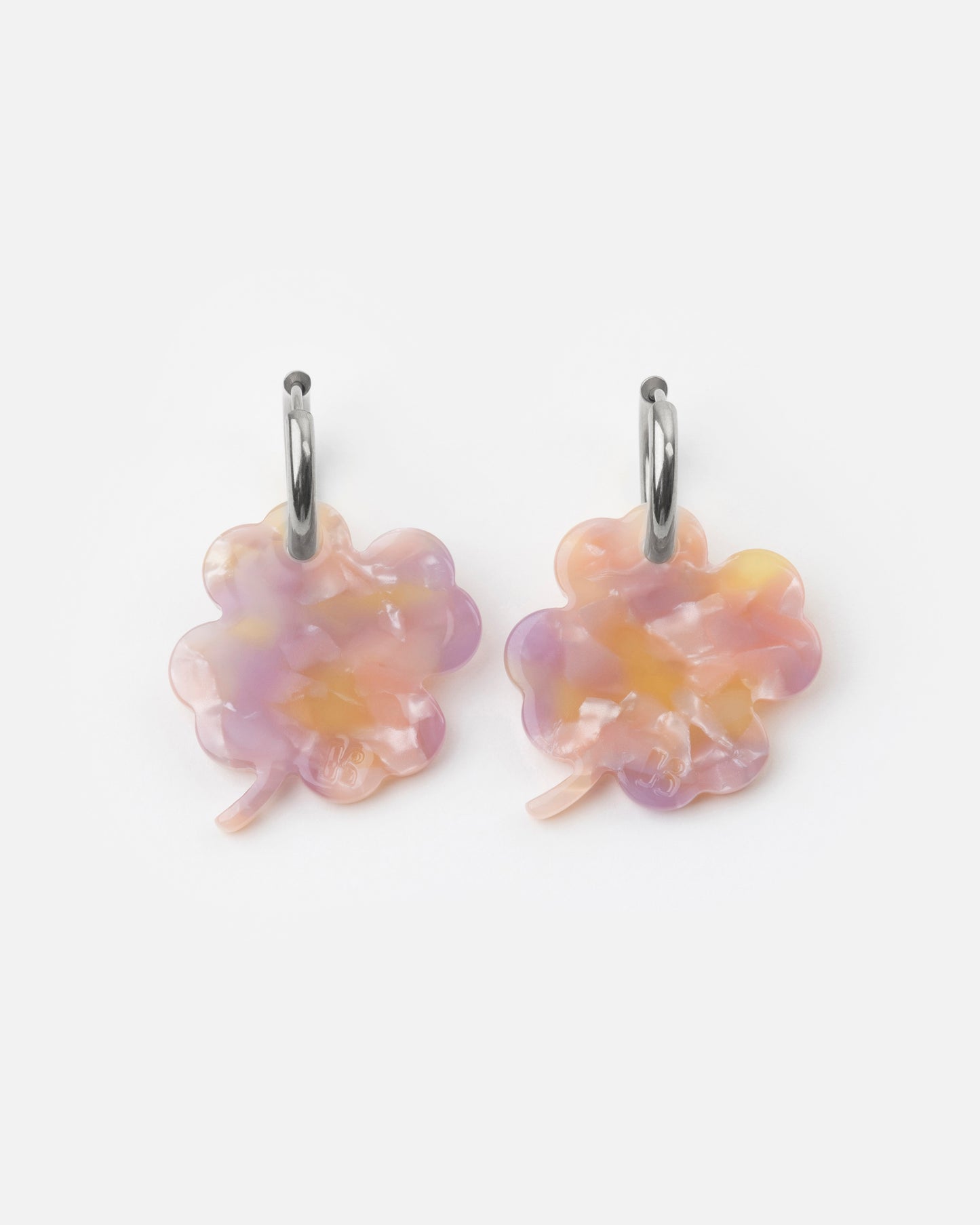 Boucles d'oreilles TRÈFLE - Rose Orangé -