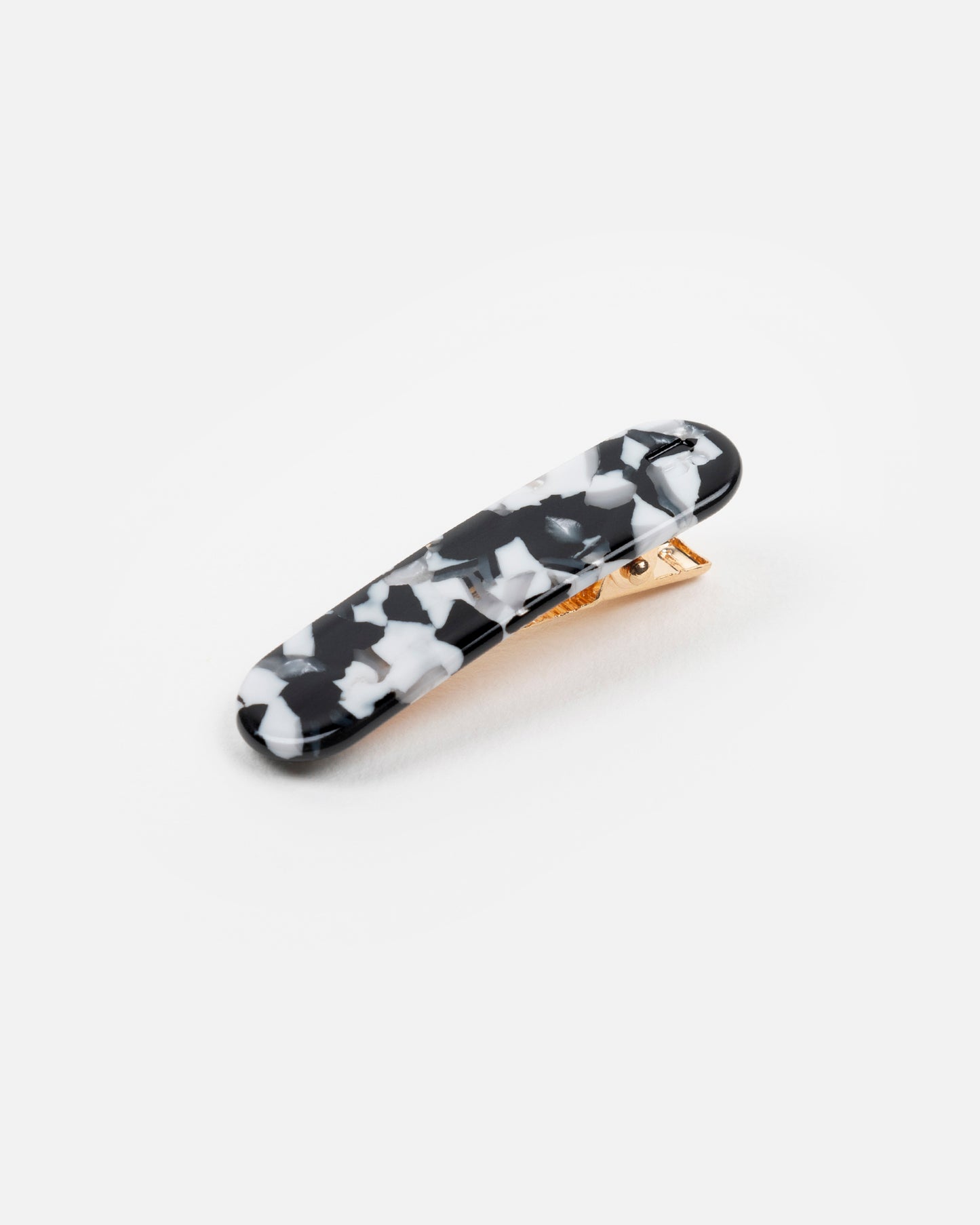 Barrette ARRONDIE - Noir et blanc -