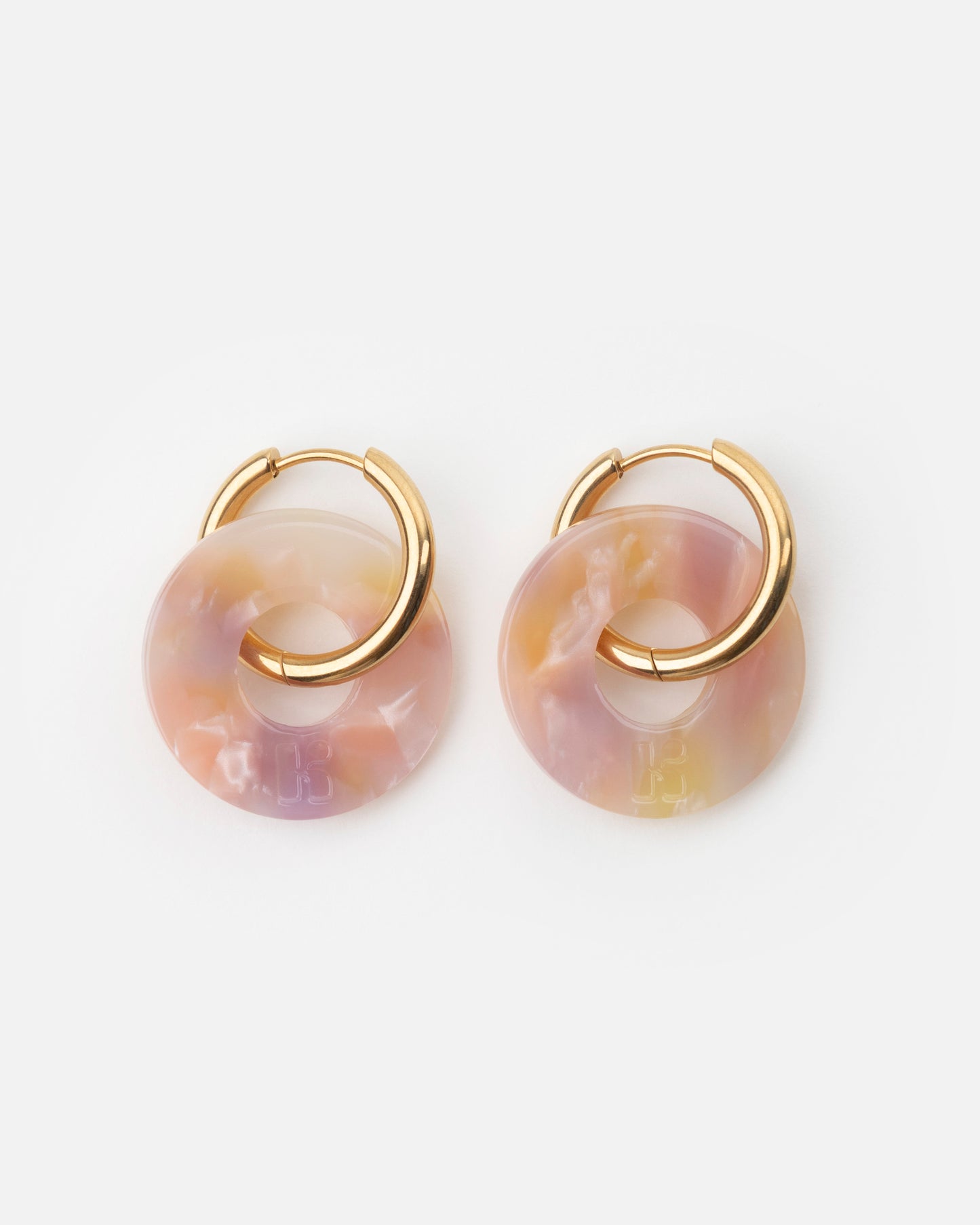 Boucles d'oreilles DONUTS - Rose Orangé -