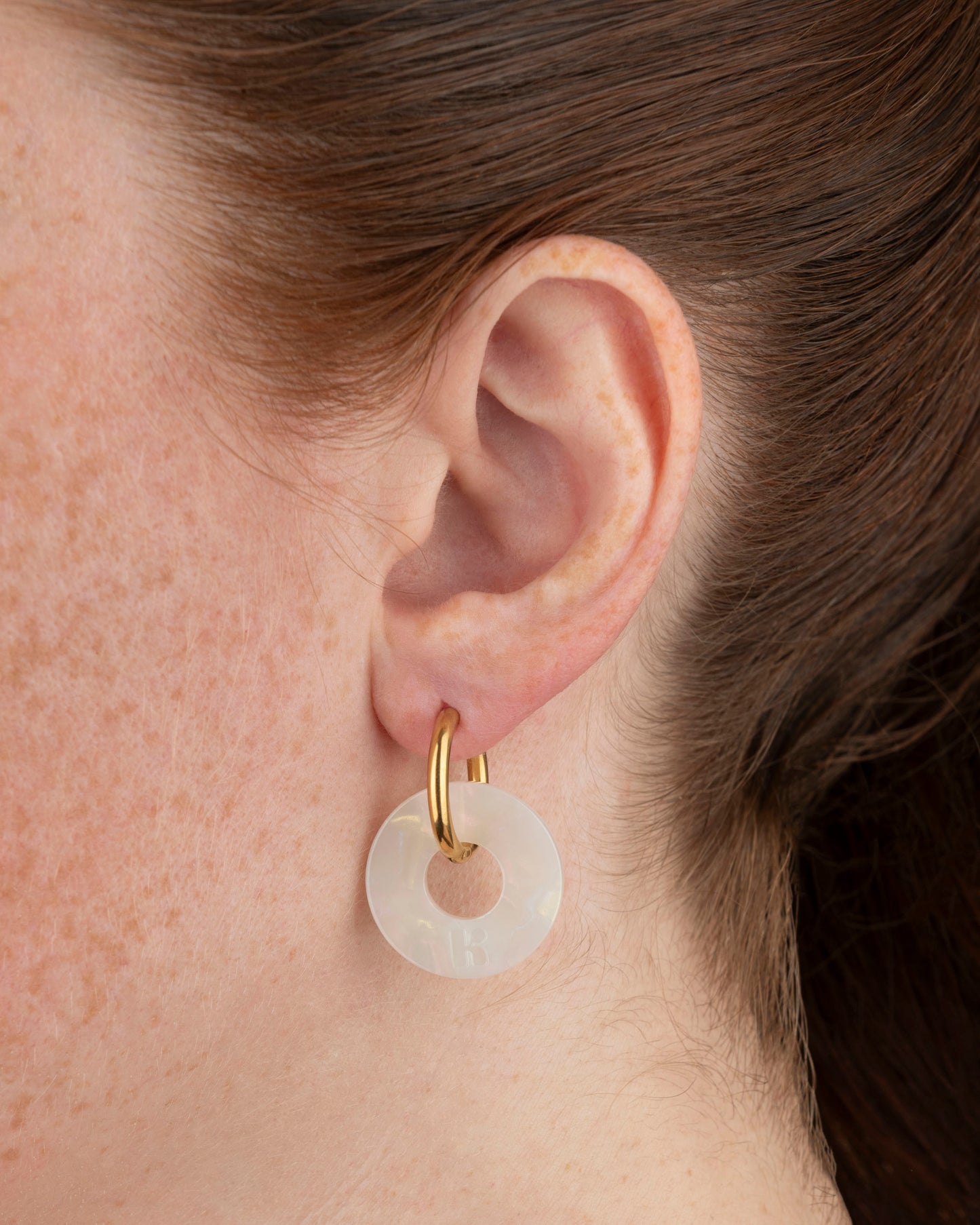 Boucles d'oreilles DONUTS - Irisé Blanc -